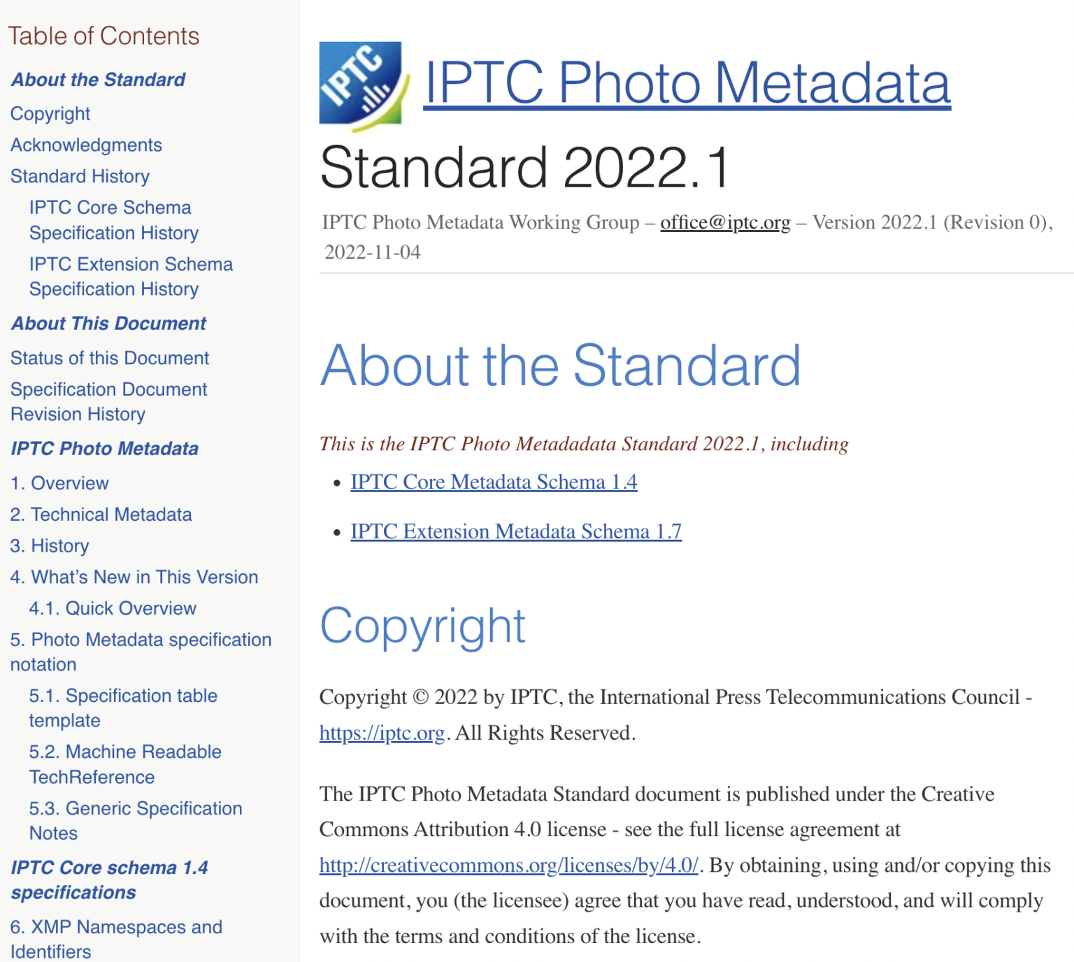 IPTC Photo Metadata Standard version 2022.1 released IPTC